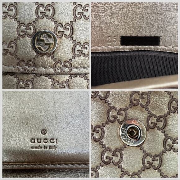 Gucci Metallic Leather Microguccisima Trifold Long Wallet - Picture 5 of 10